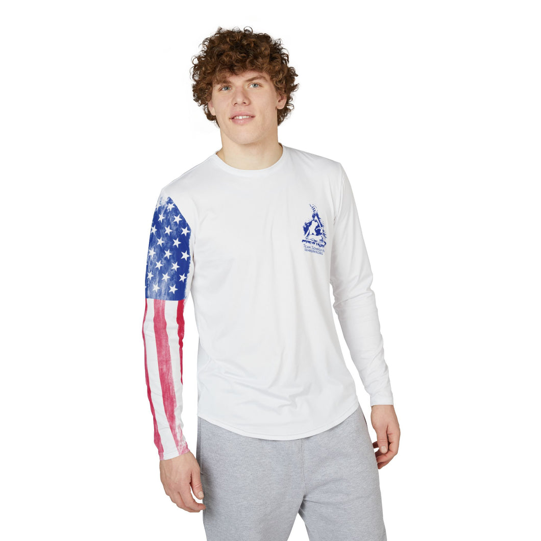 Patriotic American Flag Team Semper K9 Long-Sleeve Performance Shirt – Run with Purpose