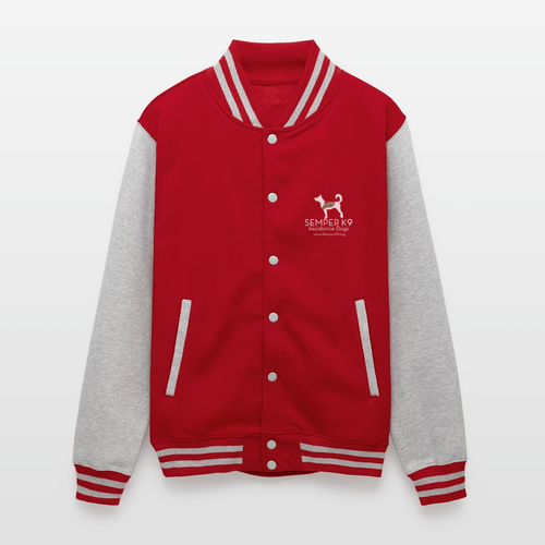 Semper K9 Heavyweight Letterman Jacket - red/heather grey