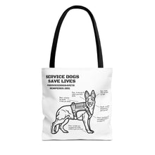 Service Dogs Save Lives Tote Bag