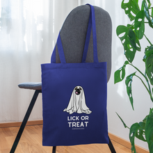 Lick or Treat Halloween Tote Bag - royal blue