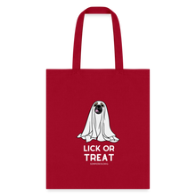 Lick or Treat Halloween Tote Bag - red