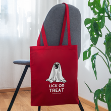 Lick or Treat Halloween Tote Bag - red