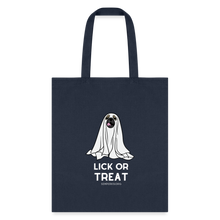 Lick or Treat Halloween Tote Bag - navy