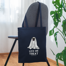 Lick or Treat Halloween Tote Bag - navy