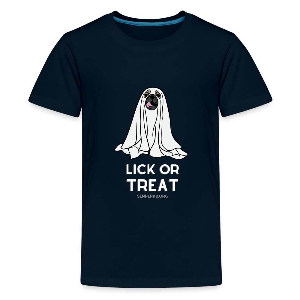 Lick or Treat Kids' Premium Halloween T-Shirt - deep navy