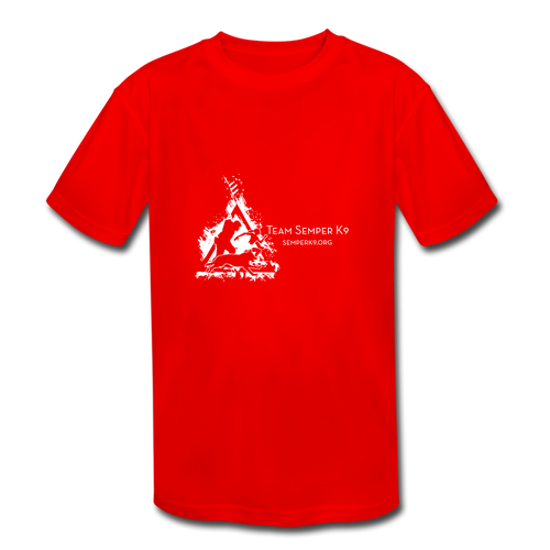 Team Semper K9 Youth Moisture Wicking Performance T-Shirt - red