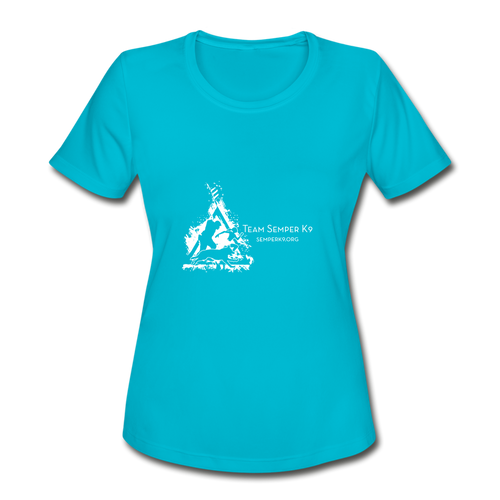 Team Semper K9 Women's Moisture Wicking Performance T-Shirt - turquoise