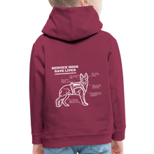 Service Dogs Save Lives Youth Premium Hoodie - burgundy