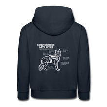 Service Dogs Save Lives Youth Premium Hoodie - navy