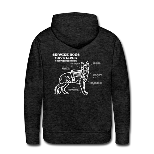 Service Dogs Save Lives Premium Hoodie - charcoal grey